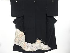リサイクル　花束模様刺繍留袖(比翼付き)